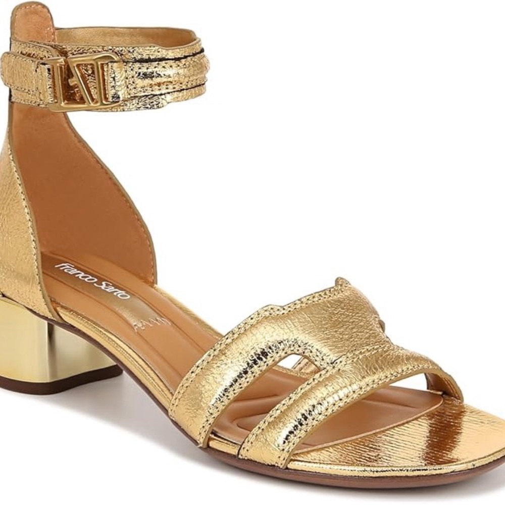 Franco Sarto Nora Gold Metallic Women's Sandals Size 11